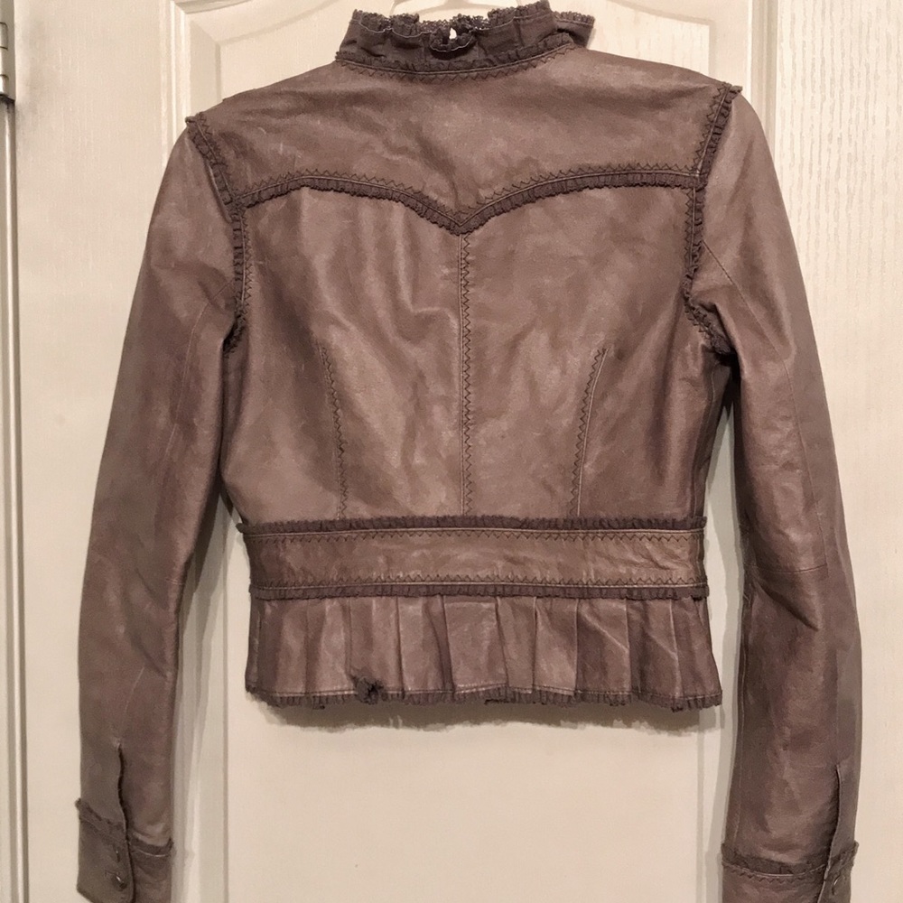 MODA International Ruffle Leather Jacket - Picture 9 of 10